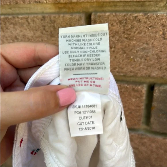 Torrid White and Red Jean Shorts with Strawberry Pattern Size 12 - Picture 7 of 7